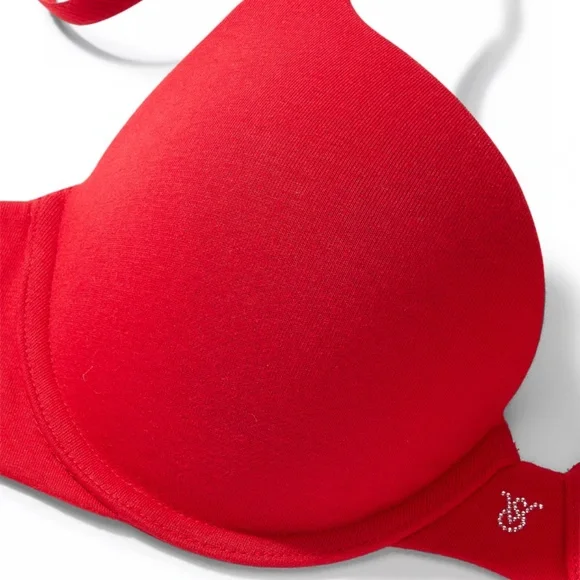NWT Victoria’s Secret T-Shirt Push Up Bra with Bling VS Logo | Red | 40D - Picture 4 of 4